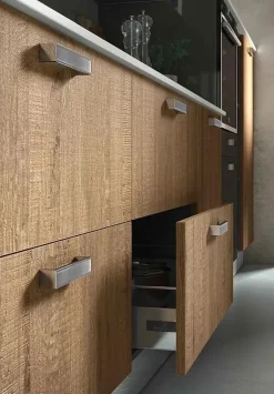 Cucina industriale lineare Mobilificio bellutti Modello planet wood a prezzo scontato
