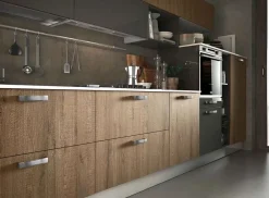 Cucina industriale lineare Mobilificio bellutti Modello planet wood a prezzo scontato