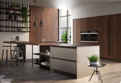 Cucina Kaly industriale grigio Arredo3 con penisola scontata 37%