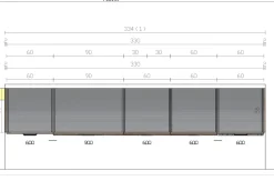 Cucina lineare Capri quercia e grigio cenere Imab group con uno sconto vantaggioso