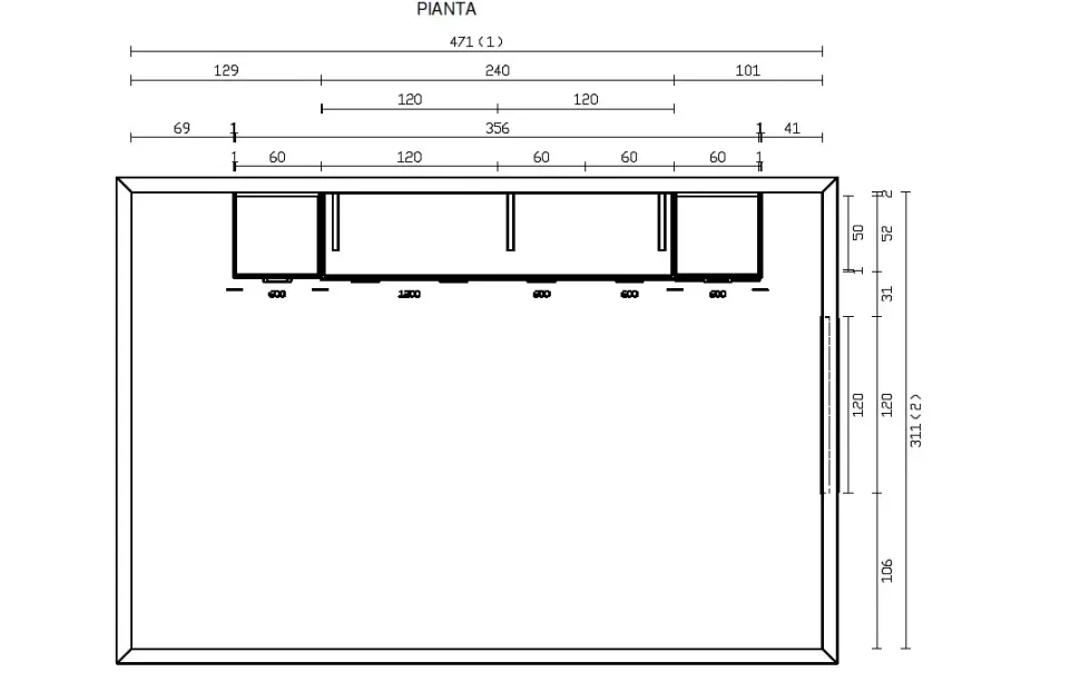 Cucina lineare classica bianca Imab Giglio