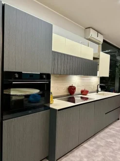 Cucina lineare design rovere moro Binova Bluna