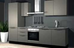 Cucina lineare in hpl grigio Marilin a prezzo ribassato