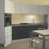 Cucina lineare in laminato materico bianca People a prezzo scontato
