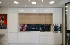 Cucina lineare in laminato opaco bianca Cucina kattyy 360 cm promo bilancia a prezzo scontato