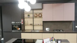 Cucina lineare in laminato materico grigia Cucina modello ginevra ciao cucina a prezzo ribassato