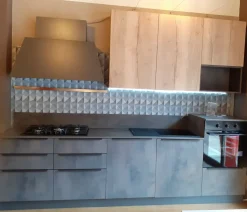 Cucina lineare in laminato materico altri colori Easy cemento a prezzo scontato