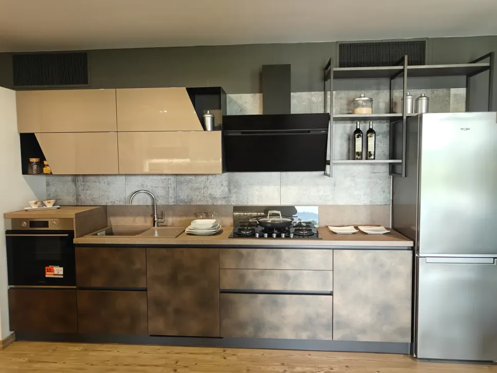 Cucina lineare in laminato materico altri colori Liberamente a prezzo scontato