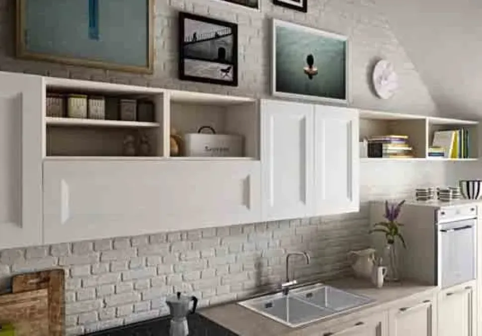 Cucina lineare in legno a prezzo scontato 33%