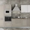 Cucina lineare in legno bianca Italia3 a prezzo ribassato
