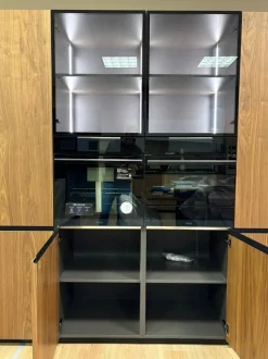 Cucina lineare in legno noce Menta a prezzo ribassato