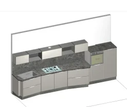 Cucina lineare in nobilitato grigio Paragon a prezzo ribassato