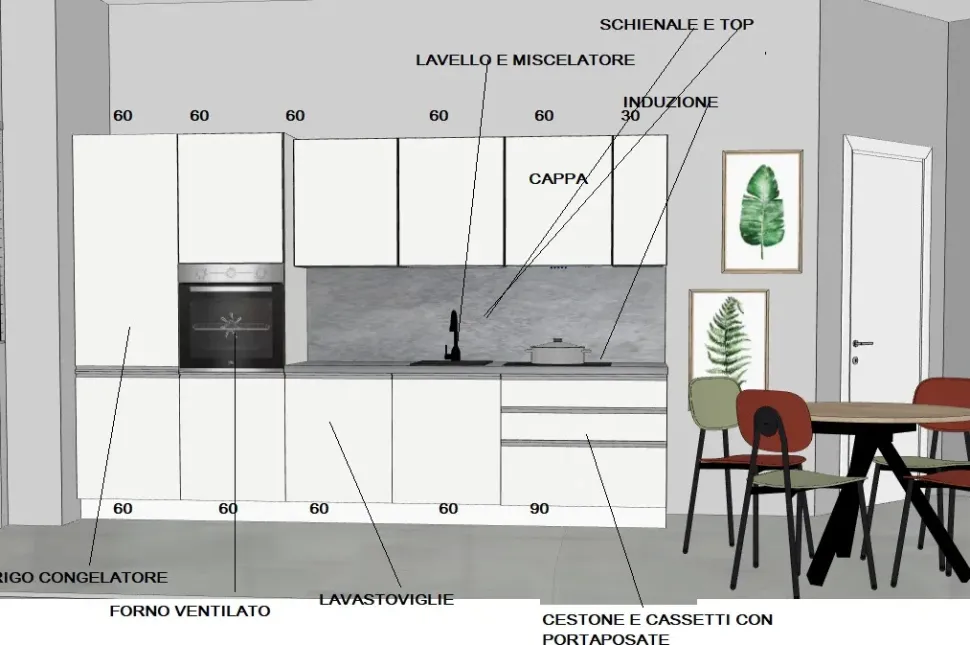 Cucina lineare in nobilitato altri colori 2026promosmart360 a prezzo scontato