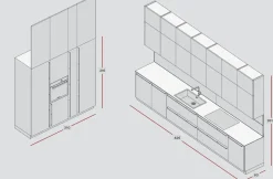 Cucina lineare in nobilitato modello Quadra compo 07 ad un prezzo riservato
