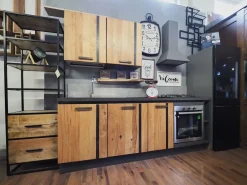 Cucina lineare industriale rovere chiaro Collezione esclusiva Cucina industrial wave legno offerta  a soli 3590€
