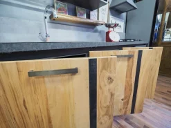 Cucina lineare industriale rovere chiaro Collezione esclusiva Cucina industrial wave legno offerta  a soli 3590€