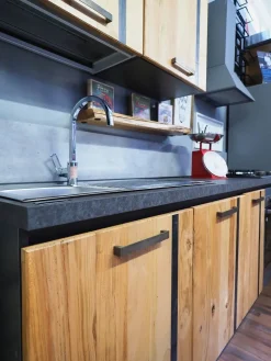 Cucina lineare industriale rovere chiaro Collezione esclusiva Cucina industrial wave legno offerta  a soli 3590€