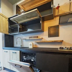 Cucina lineare industriale rovere chiaro Collezione esclusiva Cuicna industrial jupiter moderna   a soli 4990€