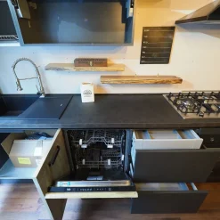 Cucina lineare industriale rovere chiaro Collezione esclusiva Cuicna industrial jupiter moderna   a soli 4990€