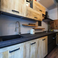 Cucina lineare industriale rovere chiaro Collezione esclusiva Cuicna industrial jupiter moderna   a soli 4990€