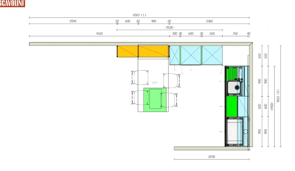 Cucina lineare moderna bianca Scavolini Delinea