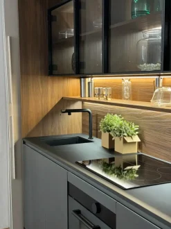 Cucina lineare moderna grigia Record cucine One a soli 15800 Euro
