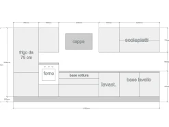 Cucina lineare moderna Jey Creo kitchens a prezzo ribassato