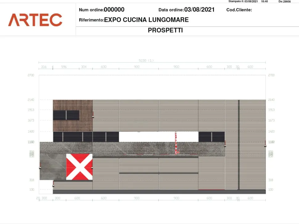 Cucina lineare moderna Lungomare Colombini casa a prezzo scontato