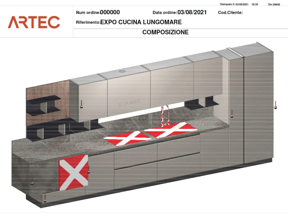 Cucina lineare moderna Lungomare Colombini casa a prezzo scontato