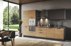 Cucina lineare moderna rovere moro Imab Capri