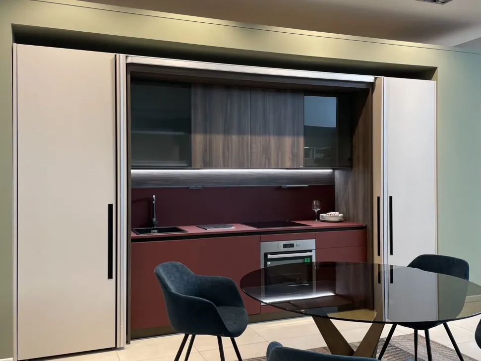 Cucina lineare moderna rossa Scavolini Boxlife