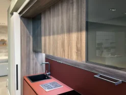 Cucina lineare moderna rossa Scavolini Boxlife