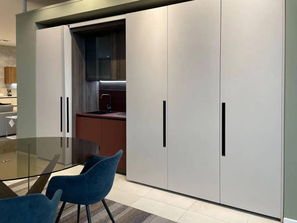 Cucina lineare moderna rossa Scavolini Boxlife
