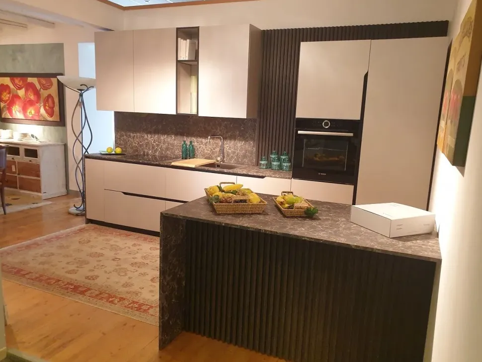 Cucina lineare moderna tortora Dibiesse Spring lesmo