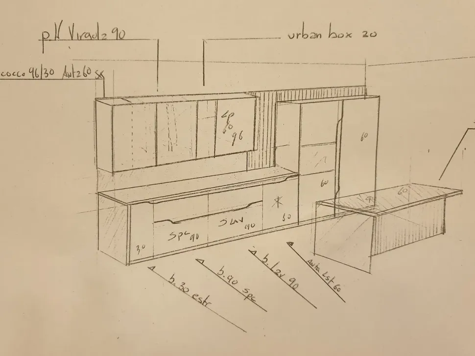 Cucina lineare moderna tortora Dibiesse Spring lesmo