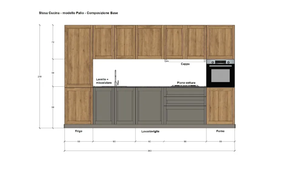 CUCINA lineare Stosa Palio SCONTATA 30%