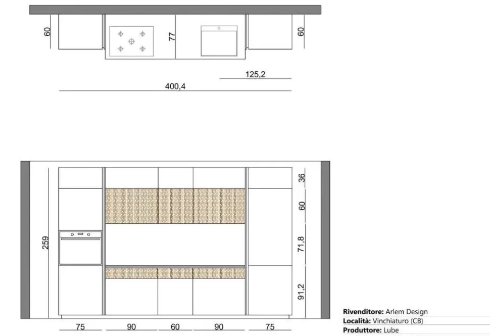 CUCINA Lube cucine Round neck PREZZO OUTLET scontata 60%