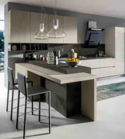 Cucina magnolia moderna con penisola Arredo3 Round 3 a soli 9000 Euro