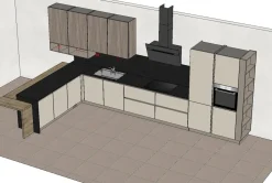 Cucina magnolia moderna con penisola Arredo3 Round 3 a soli 9000 Euro