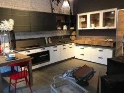 CUCINA Marchi cucine ad angolo Lab 40, bianco e legno vecchio SCONTATA