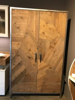 CUCINA Marchi cucine ad angolo Lab 40, bianco e legno vecchio SCONTATA