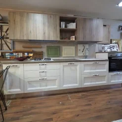 Cucina modello Cucina shabby chic lineare 4 metri con piano penisola  Nuovi mondi cucine PREZZO SCONTATO 64%