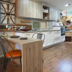 Cucina modello Cucina shabby chic lineare 4 metri con piano penisola  Nuovi mondi cucine PREZZO SCONTATO 64%