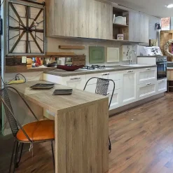 Cucina modello Cucina shabby chic lineare 4 metri con piano penisola  Nuovi mondi cucine PREZZO SCONTATO 64%