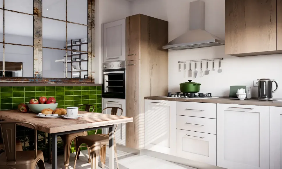 Cucina modello cucina shabby white easy ed effetto rovere Collezione esclusiva PREZZO SCONTATO 42%