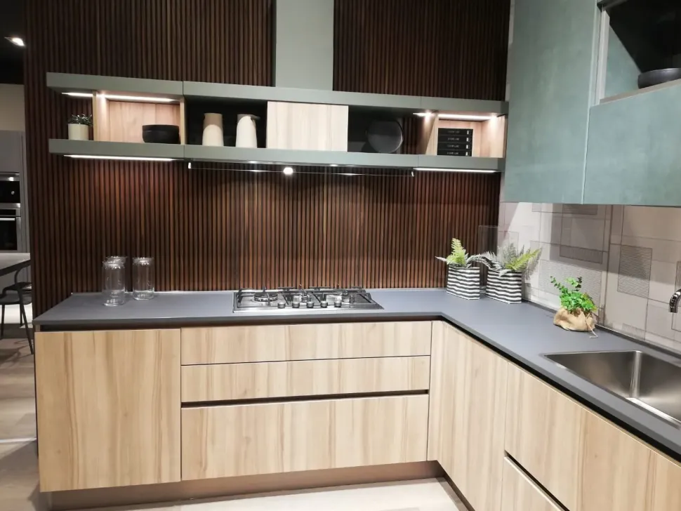 Cucina moderna ad angolo Unica Lube cucine a prezzo scontato