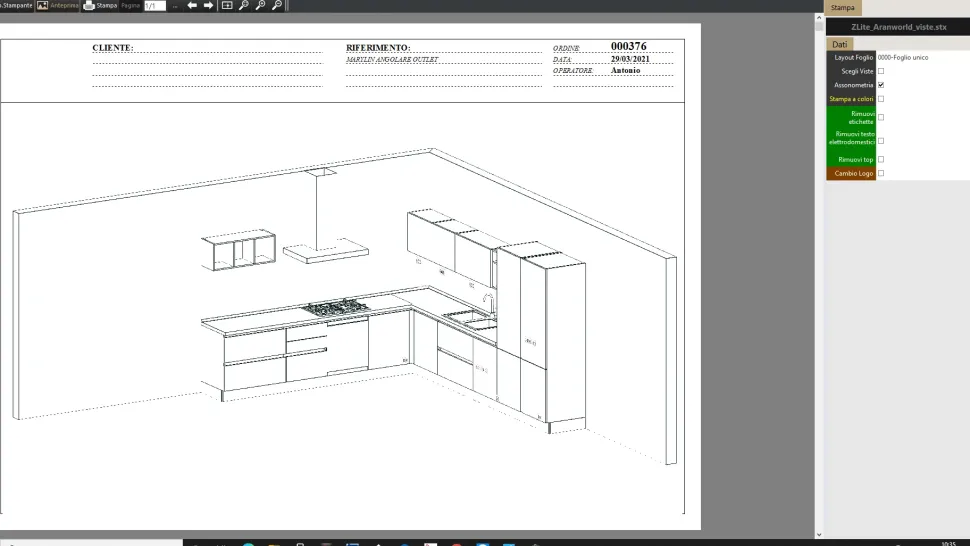 Cucina moderna Aran ad angolo Marylin in rovere chiaro a €6000