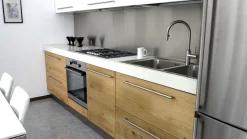 Cucina moderna bianca Artigianale lineare U818 kristal  scontata