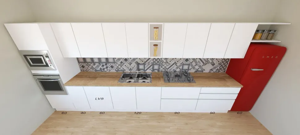 Cucina moderna bianca Astra lineare Line scontata affrettati