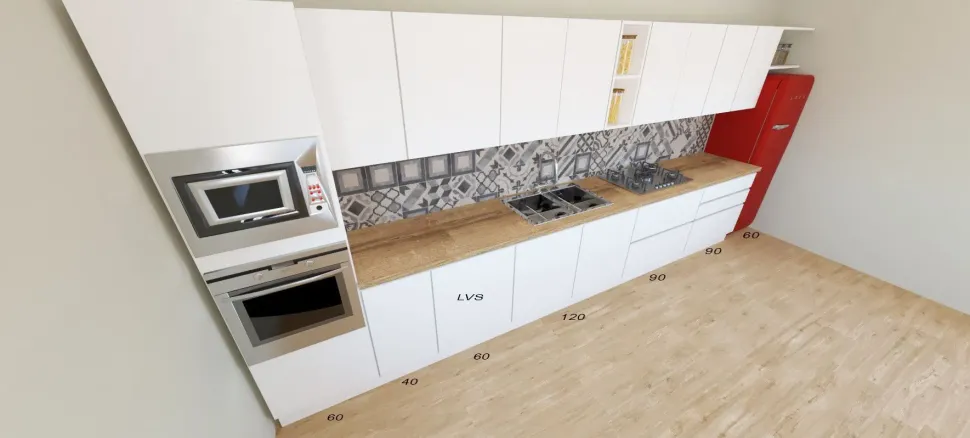 Cucina moderna bianca Astra lineare Line scontata affrettati